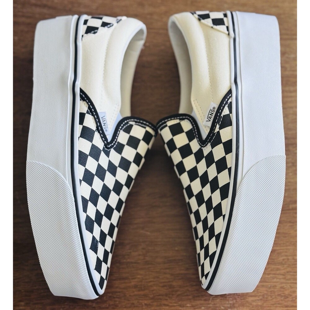 Women’s Size 8.0 Vans Classic Slip-On Stackform Checkerboard VN0A7Q5RTYQ NIB - Picture 3 of 7